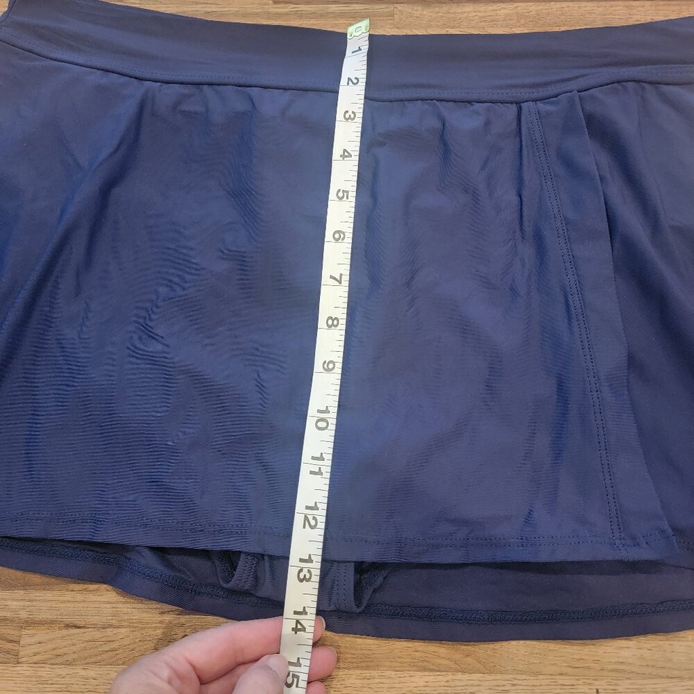Anne Cole Limited Edition Ladies Banded Side Slit Skirted Swim Bottom Navy Blue - Picture 7 of 10